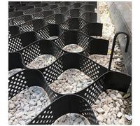 Griglia di ghiaia pieghevole spessa 10,2 cm per vialetto e passerella, rete di stabilizzazione del suolo con fori di drenaggio e ancoraggi per soluzioni paesaggistiche, parcheggi, giardini e percorsi