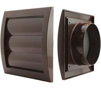 Griglia di protezione dagli agenti atmosferici, diametro 100, 125, 150 mm, marrone, in plastica ABS, resistente alle intemperie, da cucina, marrone, Ø 100 mm