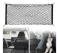 Griglia di protezione per auto, barriera, rete di separazione per cani, in polipropilene, con 4 ganci, elasticità, per il bagagliaio, doppio strato, griglia divisoria per il bagagliaio del cane, 120 x