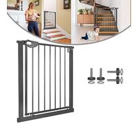 Griglia di protezione per bambini, scala, chiusura automatica della griglia delle scale, per bambini, griglia di sicurezza senza foratura, griglia per porta, estensibile fino a 85 cm, 90 °, nero