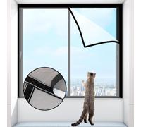 Griglia di protezione per gatti per finestre senza foratura, rete trasparente con strisce adesive, sicura per gatti e tiene lontani gli insetti, ideale per balcone e camera da letto, misura fai da te