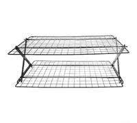 Griglia di raffreddamento a 2, 3 e 4 livelli, pieghevole, impilabile, multi livello, per forno, torte, biscotti, muffin, pane, organizzazione della cucina (due strati)