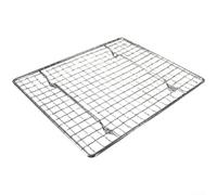 Griglia di raffreddamento cromata per cottura e arrosto, in acciaio inox resistente, con piedini rialzati, adatta al forno, 25 x 20 x ,7 cm, di grado commerciale