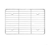 Griglia di raffreddamento e griglia professionale in acciaio inox, resistente al calore, griglia per barbecue con design con scarico dell'olio, argento 23 x 16,5 cm