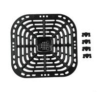 Griglia di ricambio per friggitrice ad aria, base per friggitrice ad aria, vassoio per friggitrice ad aria, paraurti in gomma per cucinare 23 cm x 24 cm, confezione da 2 (1 padella per friggitrice ad
