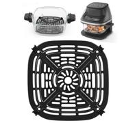 Griglia di ricambio quadrata scanalata per friggitrice ad aria Cuisinart | Scaffale nero da 1 pezzo, flusso d'aria a fessura aperta, design ad ansa angolare, superficie facile da pulire