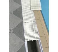 Griglia di scarico a incastro per piscina, in plastica ABS, per piscine, bagni e aree esterne (6 pezzi, 25 x 100 cm)