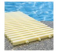 Griglia di scarico antiscivolo per piscina, copertura per uscita giuntabile, per piscine fuori terra, passerelle e balconi (bianco, 20 x 100 cm, set da 5)