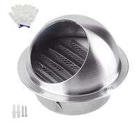Griglia di Scarico Aria Circolare Cappuccio a Sfera in Acciaio Inox per Tubo Cappa e Ventilazione Esterna Resistente alle Intemperie Cappa di Scarico con Schermata Mesh(170mm/6.7")