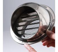 Griglia di Scarico in Acciaio Inox 304 Cappa di Scarico dell'Aria A Parete 140mm 100mm 50mm 90mm 250mm Durevole Griglia Ventilazione con Rete AntisInsetti per Garage Cantine(140MM-5.5INCH)