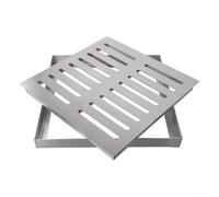 Griglia di scarico in acciaio inox resistente con finitura antiscivolo per strade comunali, scuole e piazze (300 x 300 x 30 x 3 mm)