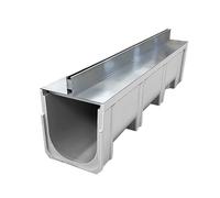 Griglia di scarico in acciaio inox, scarico a canale stretto e griglia lineare, copertura di scarico per trincea per esterni, grondaia con uscita laterale (1 fessura, 21 cm x 15 cm)