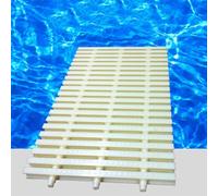 Griglia di Scarico per Piscina A 90° - Coperchio di Troppo Pieno A Tre Fori per Un Drenaggio Efficiente, Soluzione di Scarico A Pavimento Resistente, Ideale Bone Color 20x100CM/15pcs