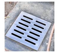 Griglia di scarico quadrata in acciaio inox con coperchio rimovibile, bacino decorativo per garage all'aperto, pavimento in cemento e soluzioni di drenaggio per grondaie