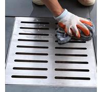 Griglia di scarico quadrata per esterni, griglia metallica per balcone e sistema di trincea, efficace blocco delle foglie, soluzione di drenaggio durevole per giardino e patio