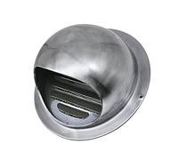 Griglia di scarico rotonda in acciaio inossidabile 304, con rete integrata, ben ventilata, per cucina, camera da letto, bagno (argento, 125 mm)