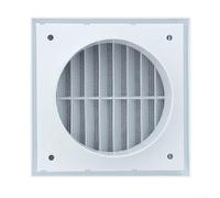 Griglia di sfiato dell'aria quadrata per condotti HVAC con materiale ABS e schermo in metallo per resistere e danni agli agenti atmosferici (5in125 con maglia)