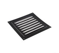 Griglia di sfiato in alluminio, quadrata, da parete, con design a lamelle, per cucina, bagno o ventilazione esterna a parete, (165 x 165 mm)