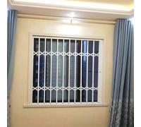 Griglia di sicurezza per finestre da esterni, con serratura, con barre scorrevoli, antifurto, pieghevole, per cantina, balcone, capannone, barriera di sicurezza (larghezza 95 x altezza 60 cm)