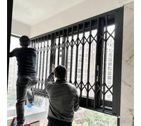 Griglia di sicurezza pieghevole in metallo con serratura, retrattile, antifurto, per porte di casa e porte francesi, prevenzione anticaduta balcone recinzione (larghezza 125 x altezza 170 cm)