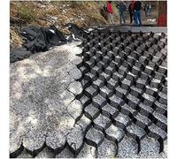 Griglia di stabilizzazione per vialetti in ghiaia, Geogriglia nera espandibile for ghiaia, diverse dimensioni, altezza 2 pollici, capacità di carico 1800 libbre(4x5m(13x16.5ft))