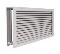 GRIGLIA DI TRANSITO IN ALLUMINIO AD ALETTE FISSE CON CONTROCORNICE VARIE MISURE