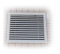 Griglia di ventilazione a parete robusta in alluminio a persiane, impermeabile alla pioggia, con lame fisse e presa d'aria anticorrosione per bagno, cucina, seminterrato (bianco, 14 x 40 pollici)