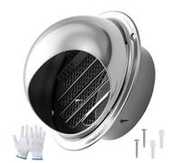 Griglia Di Ventilazione A Sfera,Copertura Di Ventilazione Con Griglia In Acciaio Inox,Impedisce Venti Contrari E Riflusso Dell'acqua Piovana,Per Cucina/Bagno/Presa Di Sfiato Parete(150mm)