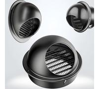 Griglia di Ventilazione A Sfera in Acciaio Inox, Cappuccio A Griglia di Ventilazione 70mm-200mm Estrattore Esterno Uscita Aria A Parete Protegge dalle Intemperie(Nero,100m)