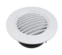 Griglia di ventilazione circolare bianca e nera per tubi da 75 mm a 200 mm, tappo di copertura rotondo con pannello staccabile per montaggio a parete o a soffitto in cucina, bagno, ufficio (100 mm)