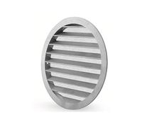 Griglia di Ventilazione Circolare in Alluminio grigia con Rete di protezione per la mandata e ripresa Aria esterna - diametro 100mm