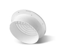 Griglia di ventilazione circolare realizzata in plastica ABS, presenta un design fisso con zanzariera permanente, per una domestica semplice ed efficace su pareti/soffitti bianco 100mm/3.9"