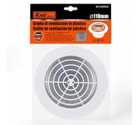 Griglia di Ventilazione con Zanzariera, Griglia Aerazione In Plastica, Griglia di Espulsione dell'aria, Colore Bianco, Made In Italy (Ø145mm Foro 110mm, Rotondo)
