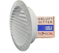 Griglia di ventilazione con zanzariera per camper, giardino, garage, growbox di scarico, aria condizionata, passaggio da parete, griglia di scarico, protezione dagli insetti (bianco, 125 mm)
