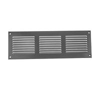Griglia di ventilazione grigia con griglia per insetti, 300 x 100 mm, per riscaldamento e ventilazione, per interni ed esterni, senza viti