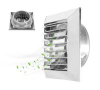 Griglia di ventilazione in acciaio inox, 120 mm, ammortizzatore per controllo del flusso d'aria, design antiruggine, ideale per canalizzazioni e sistemi HVAC