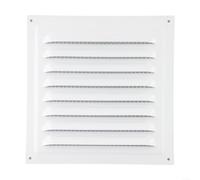 Griglia di ventilazione in acciaio inox, 20 x 20 cm, per la gestione del flusso d'aria a soffitto e parete, 1 pezzo, colore: bianco