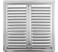 Griglia di ventilazione in acciaio inox, 205 x 205 mm, griglia di scarico, griglia a fessura, griglia a lamelle