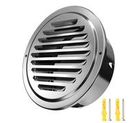 Griglia di Ventilazione in Acciaio Inox 304 Griglia di Ventilazione 75mm 100mm 120mm Griglia Tonda da Incasso Cappa di Scarico Dell'Aria a Parete Ideale per Soffitto Cucina e Bagno(150mm)