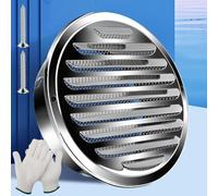 Griglia di Ventilazione in Acciaio Inox Ø50-200mm Griglia Aerazione Parete Esterna Bocchetta di Ventilazione Rotonda per Cantine Bagno Uffici Capannoni(160mm/6.3in)
