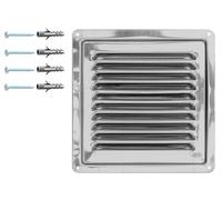 Griglia di Ventilazione in Acciaio Inox AISI 316 Amagnetico 18 x 18 cm, Griglia di Ventilazione Interna/Esterna, Griglia di Ventilazione Inox, Diffusore d'Aria in Acciaio Inox.