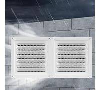 Griglia di ventilazione in acciaio inox, con zanzariera, 300 x 150 mm, copertura per presa d'aria per soffitto, parete laterale, uso interno ed esterno (bianco)