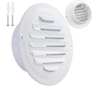 Griglia di Ventilazione in Acciaio Inox, Griglia Aerazione Tonda, Copertura di Ventilazione per Presa d'Aria Muro, per Cucina, Bagno, Parete Cappa D'aria, Protezione Meteo(White,70 mm/2.7in)
