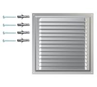Griglia di Ventilazione in Acciaio Zincato - Copertura con Rete Protettiva - Antiruggine per Parete o Soffitto - Griglia Quadrata 250 x 250 mm - Uso Interno ed Esterno.