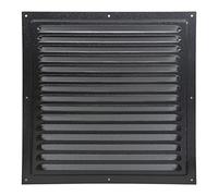 Griglia di ventilazione in metallo, 30 x 30 cm, per interni ed esterni, montaggio con protezione dagli insetti, robusta, resistente alle intemperie (30 x 30, colore nero)
