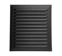 Griglia di ventilazione in metallo, per parete e soffitto, quadrata, 30 x 30 cm, colore: nero