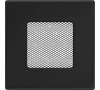 Griglia di ventilazione KRATKI Fresh | 17 x 17 cm | Nero | Griglia per aria calda con lame in acciaio | Griglia di scarico per la ventilazione del camino | per ogni tipo di interno