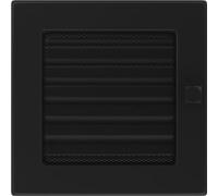 KRATKI Griglia di Ventilazione griglia per Camino 17 cm x 17 cm Nera con Tende