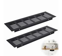 Griglia di Ventilazione Nera, 2 Pezzi Griglia di Aerazione Alluminio, Griglia Areazione Metallo, Robusto e Durevole, Utilizzato per La Ventilazione in Cucine, Armadi, Guardaroba e Bagni
