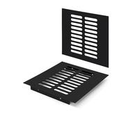 Griglia di Ventilazione Nera, Griglia di Aerazione Può Aiutare a Ventilare l'armadio Rettangolare da 150 x 150mm Armadi e Vamere da Letto Con Viti per Armadi Porte Scarpiere Cassettiere (2 Pezzi)